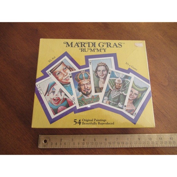 Sealed Vintage Mardi Gras Rummy Card Game by Geaux Games Louisiana 1989 Painting - Picture 2 of 9